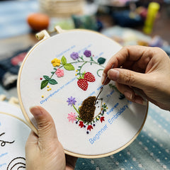 Embroidery Kit with Patterns, Hoop, Needles, Threads - Beginner DIY Crafts