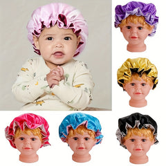 Baby Satin Bonnet Elastic Sleeping Cap for Toddler Boys and Girls