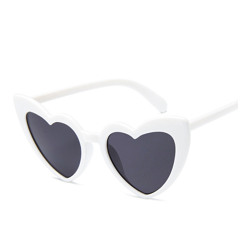 Heart Shaped Sunglasses Block Gradient Lens Vintage Oversized Eyewear