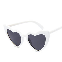 Heart Shaped Sunglasses Block Gradient Lens Vintage Oversized Eyewear