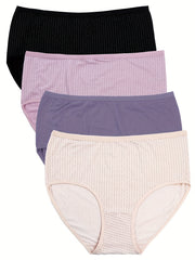 4 Pack Plus Size Pin Dot Print Panties Set