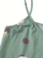 Cartoon Rabbit Print V Neck Cami & Shorts Plus Size Pajama Set