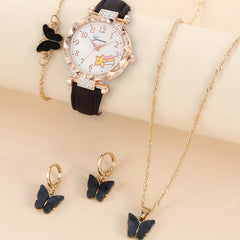 Cute Cartoon Watch & 4 Necklaces Set