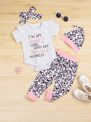 Baby Girls Daddy's GIRL Romper & Leopard Pants Set