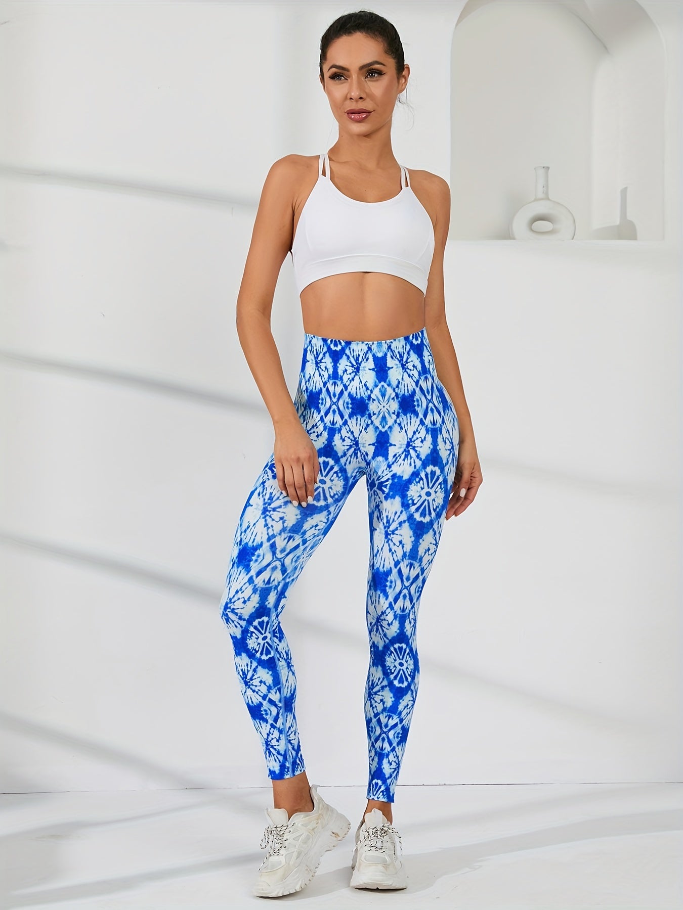 Tie Dye Yoga Leggings Elastic Hip Lifting Slimming Running Outer Sports Tights