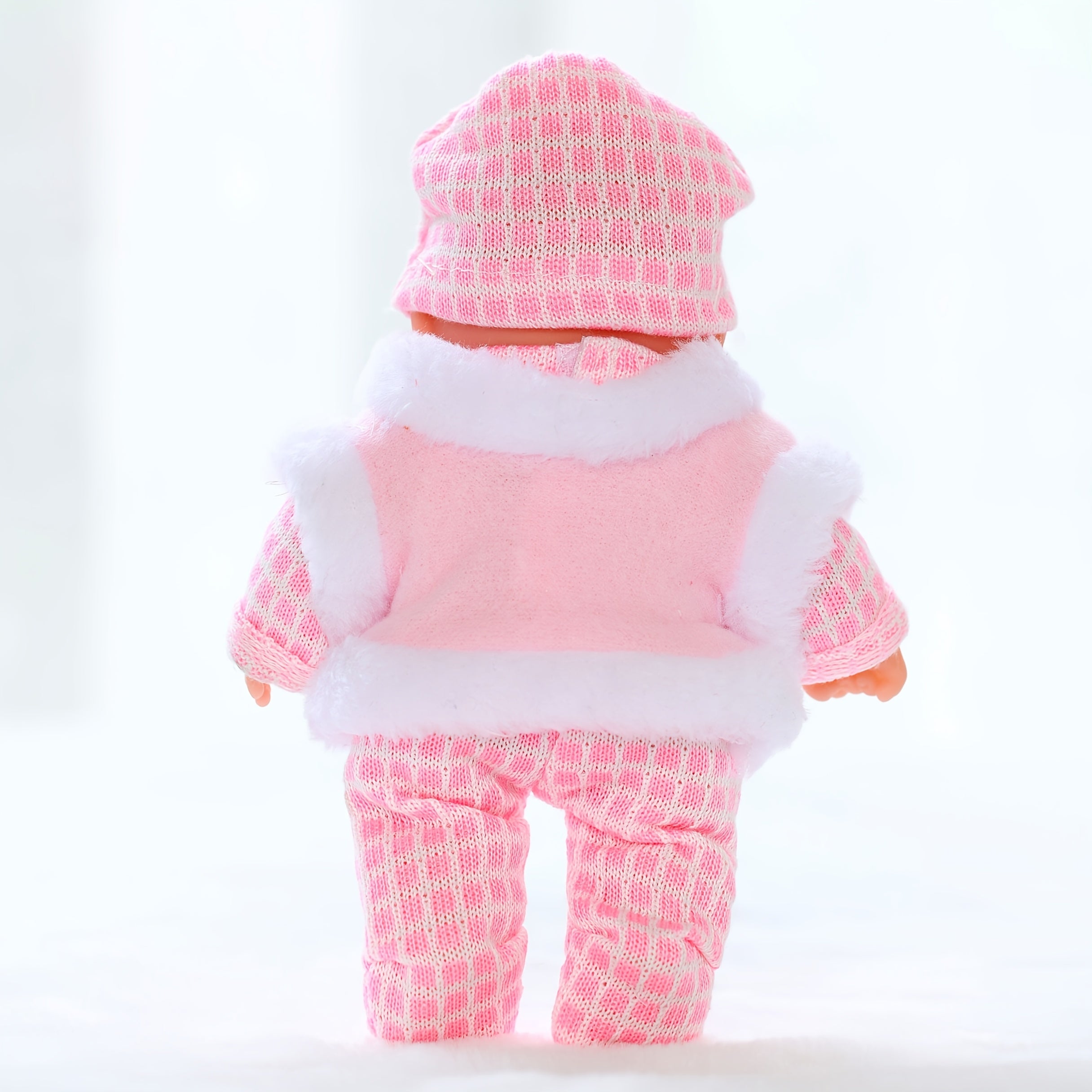 19" Mini Reborn Youngsters Doll Pink Knitted Hat Fur Coat & Pants