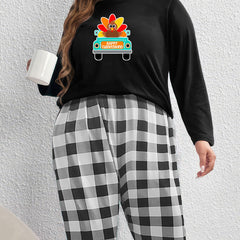 Turkey Truck Tee & Plaid Pants Pajama Set