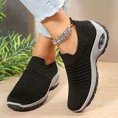Women's Air Cushion Sole Slip-On Sneakers Low Top Casual Shoes