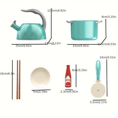 32pcs Kids Kitchen Toy Set Pretend Cooking Accessories Girls Boys Christmas Hall