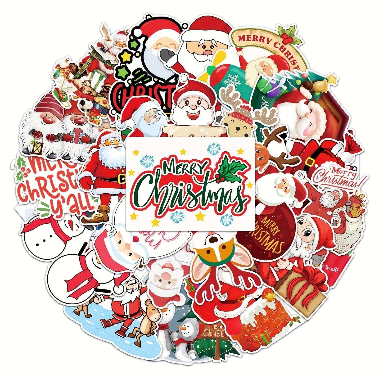 50 Christmas Doodle Stickers DIY Notebook Skateboard Water Cup Lug