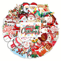 50 Christmas Doodle Stickers DIY Notebook Skateboard Water Cup Lug