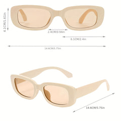 Y2K Rectangle Sunglasses Mod Matte Anti Glare UV400