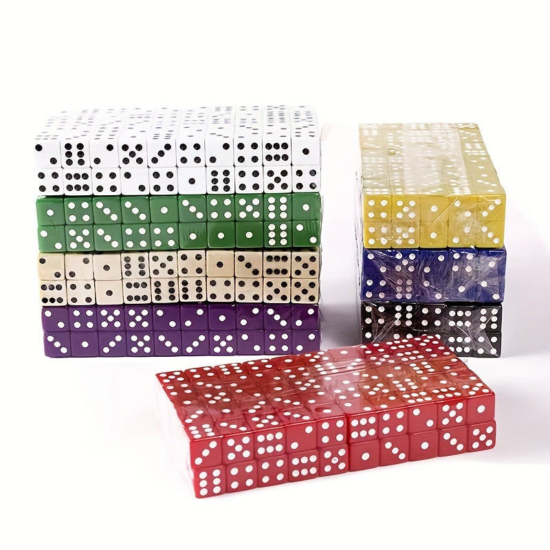 Acrylic Dice Set 16mm 10 Colors 100/50/10 Pieces Board Dice Games Velvet Bag
