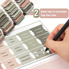 Bible Index Tab 75 Tabs Large Label Stickers Cross Faith