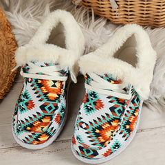 Women's Geometric Print Non-slip Sneakers Lightweight Warm Sport Shoes