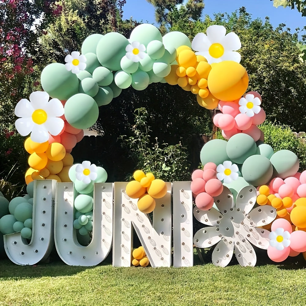 140Pcs Daisy Balloon Garland Arch Kit Flower Theme Party Decoration