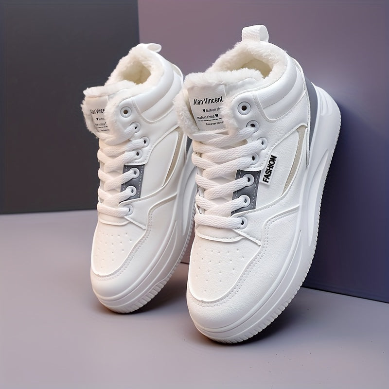 Plush Inner Lace-up Skate Shoes for Women