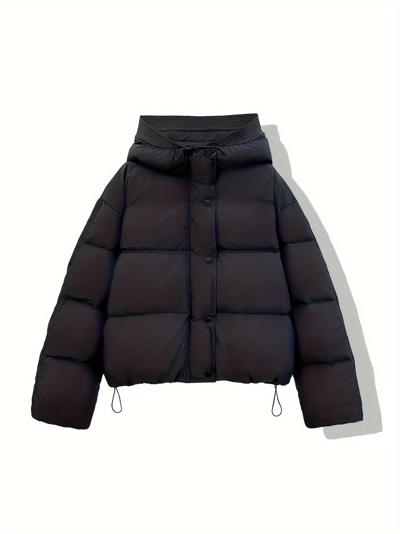 Women's Solid Puffer Jacket w/ Hood for Winter Sports