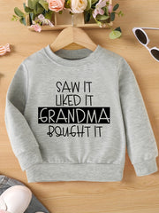 Girls Fun ''Saw It Like It Grandma'' Graphic Sweatshirt