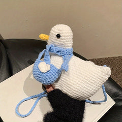 Cartoon Knit Duck Shoulder Bag for Kids