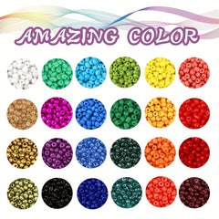 18000pcs 2mm 24 Colors Glass Seed Beads Jewelry Making DIY Supplies