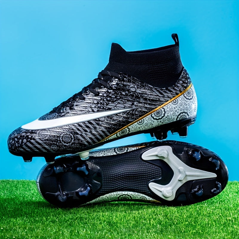 Kids High Top AG Soccer Cleats Lightweight Breathable Football Boots