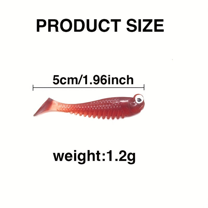 10pcs Soft Fishing Lures Kit Bass Trout Crappie Swimbaits Lures 2in