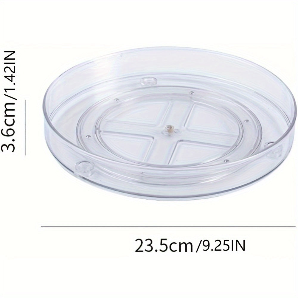 2pcs Rotating Shelf Storage Box Single Layer Turntable Rotating Storage Box