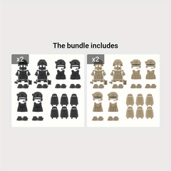 Soldier Kits Body Armor Gas Mask Knee Brace Backpack Building Blocks Toy