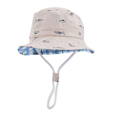 Kids Flamingo And Fish Graphic Bucket Hat Breathable Fisherman Hat Beach Sun Cap