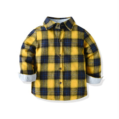Boys' Colorblock Plaid Shirts