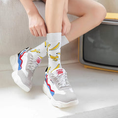 Banana Print Cotton Socks for Women