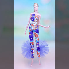 Wide Leg Trousers and Top Outfit for 1:6 Scale Dolls, Doll Dress Accessories