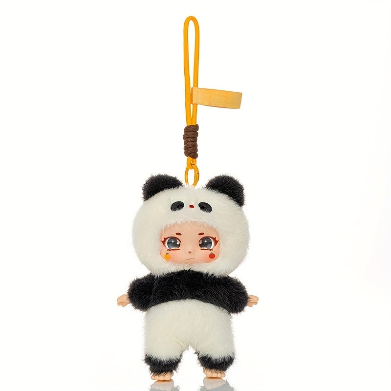 Plush Toy Panda Dog Vinyl Doll Collectible Keychain Bag Charm