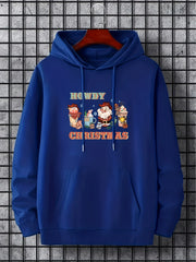 Christmas Print Hoodies For Men Graphic Sweatshirt With Kangaroo Pocket