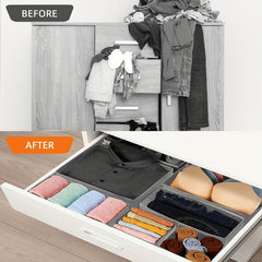 8pcs Foldable Storage Boxes Drawer Divider Organizer Underwear Bra Tie Sock