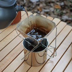 Foldable Stainless Steel Coffee Drip Rack for Camping