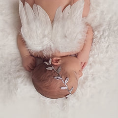 Newborn Angel Feather Leaf Hairband Set