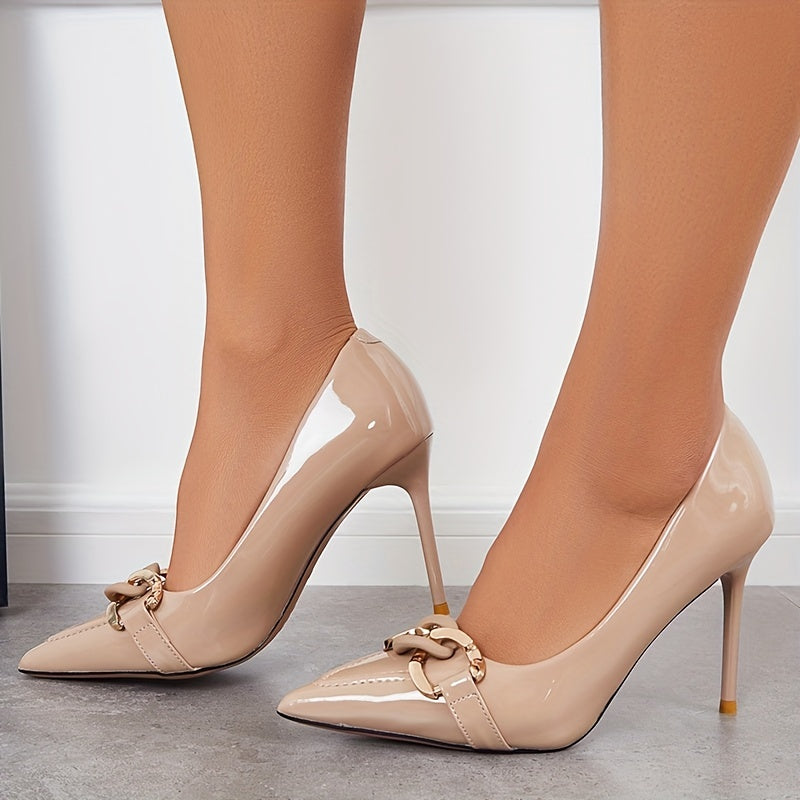 Women's Sexy Pointed Toe High Heels Chain Stiletto Heels