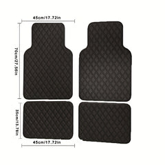 4pcs Waterproof Leather Car Floor Mats Full Set Auto Carpet Accessories