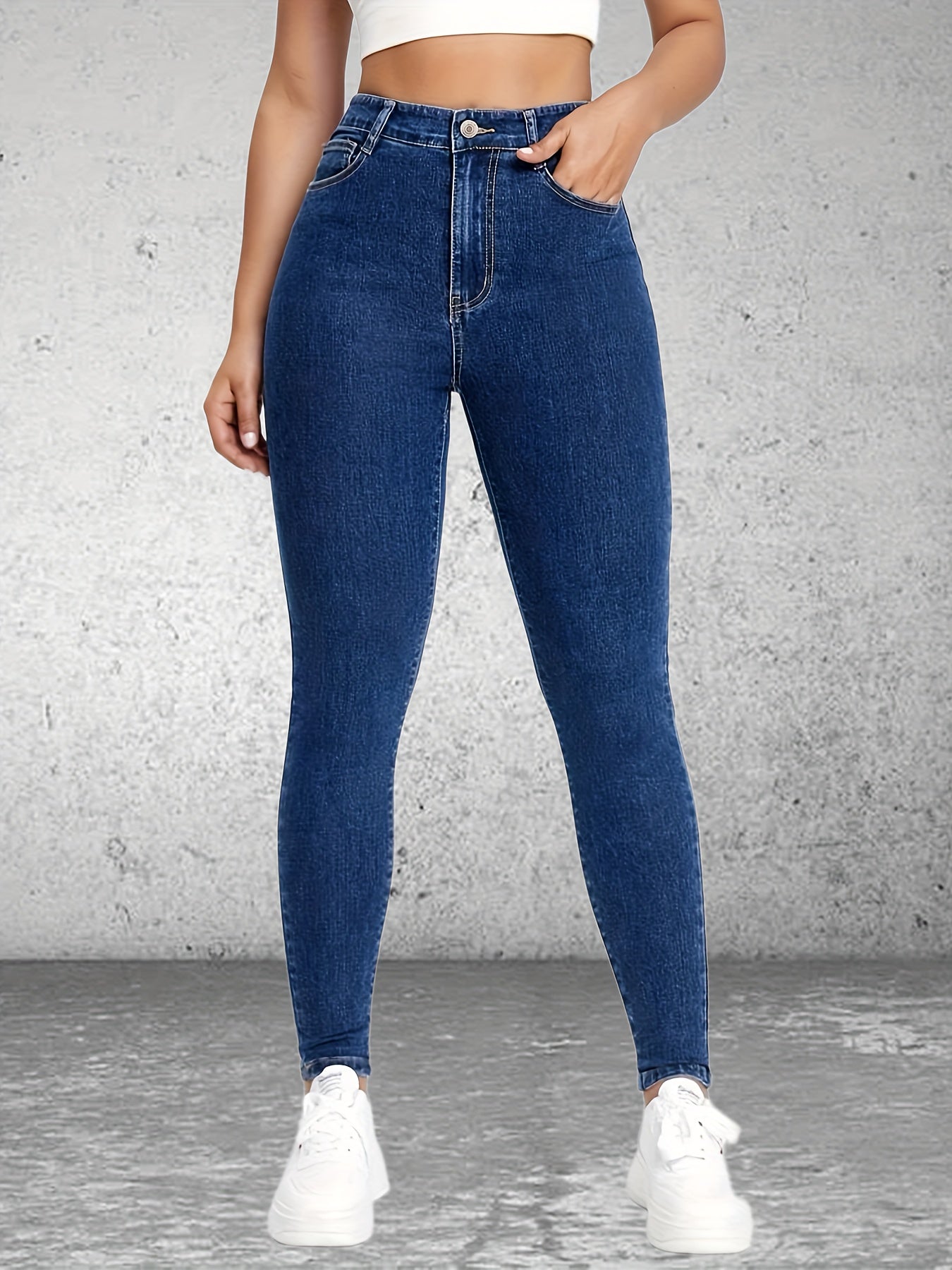 High Waist Skinny Jeans Slim Fit Stretchy Denim Pants