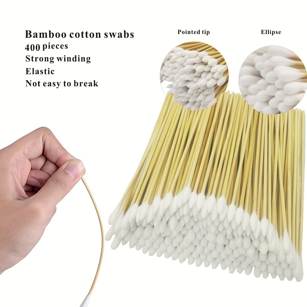 Gun Cleaning Kit with Bamboo Handle, 200 Tips, 200 Round Patches