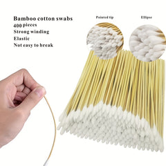 Gun Cleaning Kit with Bamboo Handle, 200 Tips, 200 Round Patches