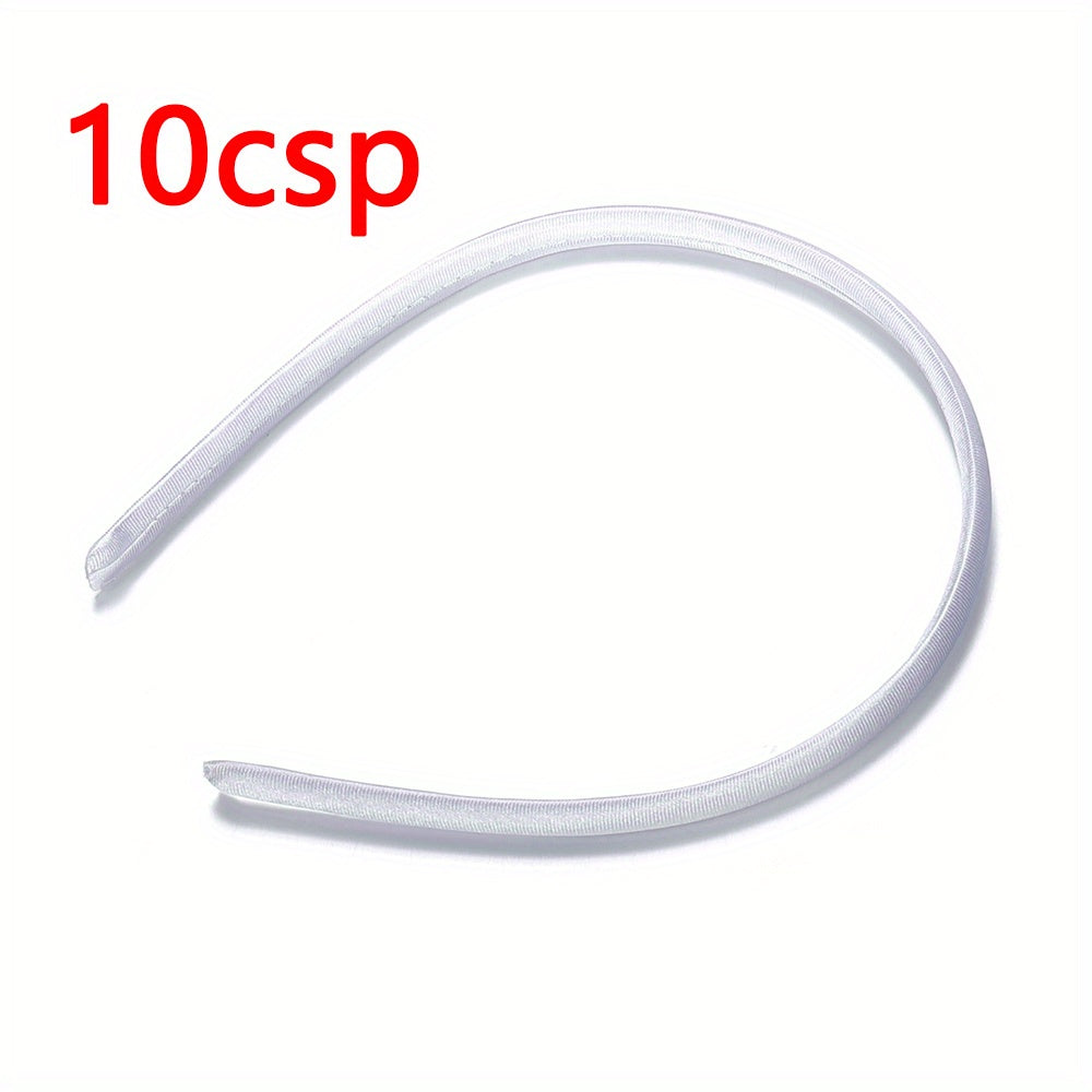 10pcs 10mm Bright Satin Headband Base Blank Bezel Setting For Hair Accessories