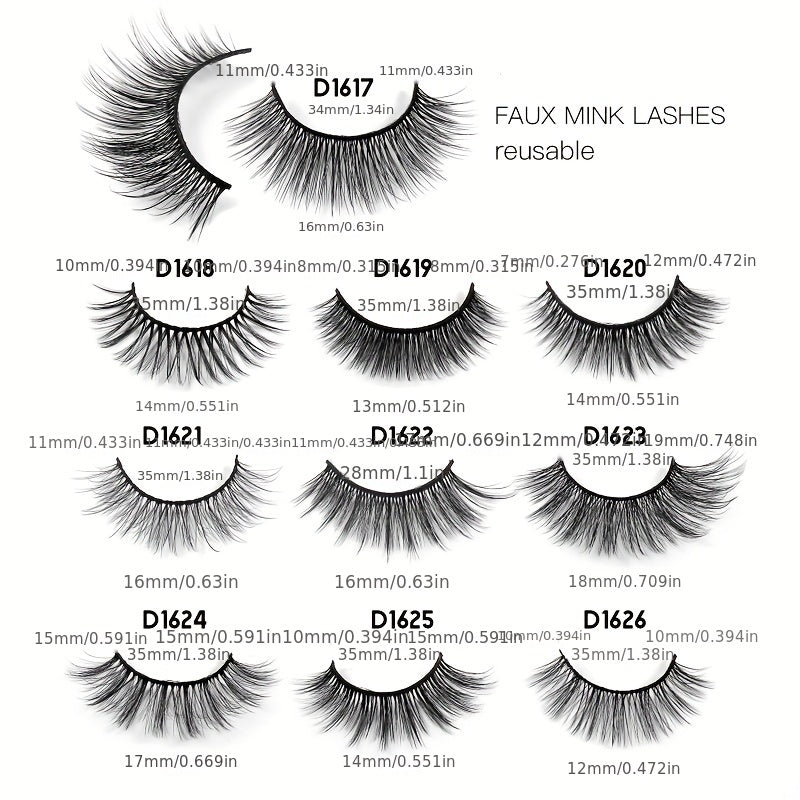 Thick Curling 3D Synthetic False Eyelashes