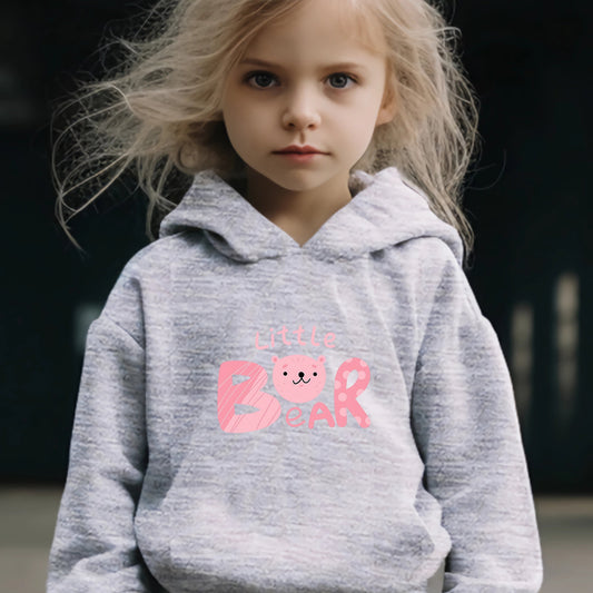 2pcs Bear Print Outfits Girls Hoodies Jogger Pants Set For Girls