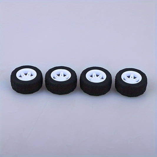 4pcs 30MM Rubber Tire Car Wheels Skin DIY Racing Toy Car Modified Parts