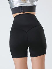 High Waist Sauna Sweat Shorts Stretch Hip Lifting Sports Running Shorts