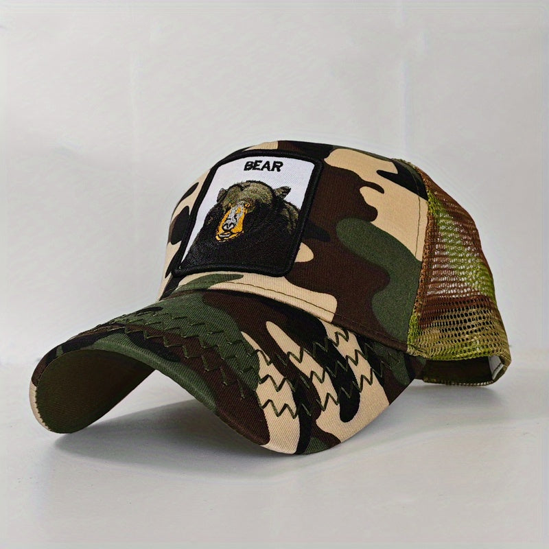 Unisex Breathable Baseball Cap with Animal Embroidery