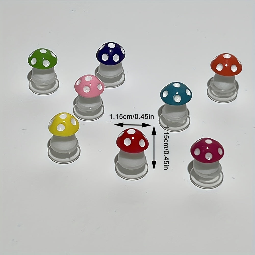16pcs Tiny Rainbow Mushroom Shoe Charms For Crocs Sandals DIY Shoes Accessories